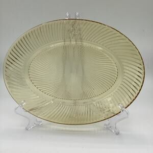 Vintage Depression Glass Federal Glass Co. "Twisted Optic Platter" 1945 Diana
